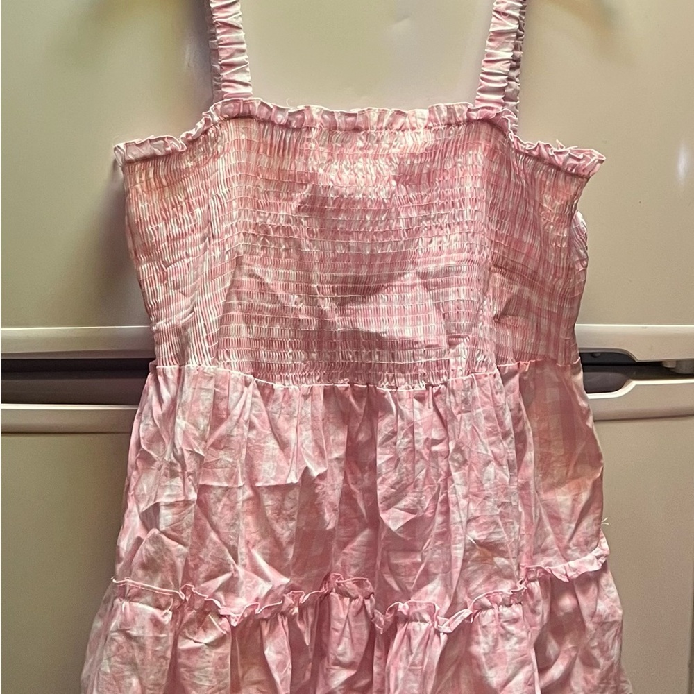 Hailey & Co. ~ Women’s ~ Top ~ 1X ~ Blouse ~ Pink & White ~ Sleeveless